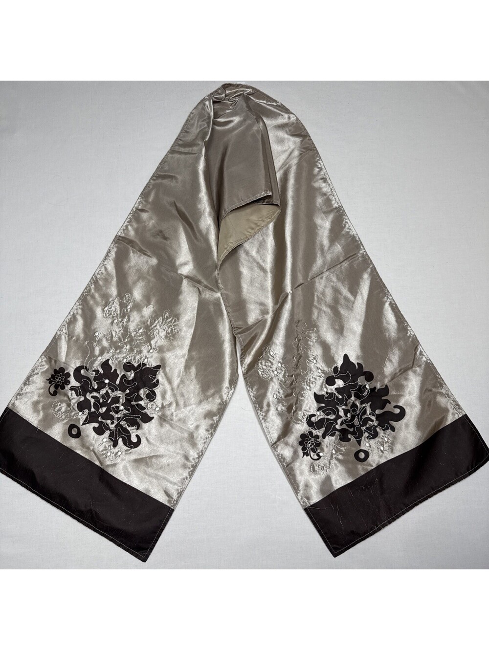 Multicolored Satin Table Runner 70 In X 13 In